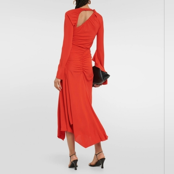 Victoria Beckham Vibrant Red Long Sleeve Dress XS - Picture 5 of 9